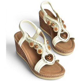 Resim Fox Shoes Y274501609 Beyaz Dolgu Tabanlı Kadın Sandalet 