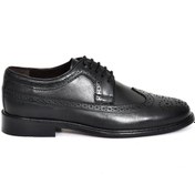Resim DANACI Hakiki Deri Siyah Oxford Erkek Ayakkabı - Kösele Taban 