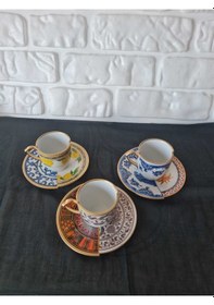 Resim Konyax 6 Kişilik Kahve Seti Mıx Set Çok Renkli 