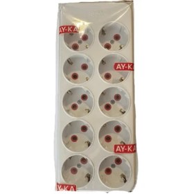 Resim Ayka 10'lu Topraklı Grup Priz Beyaz Renkli Kablosuz 