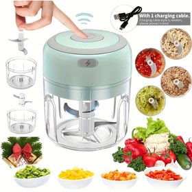 Resim Mini Sarımsak Doğrayıcı, Şarj Edilebilir Taşınabilir ve Kablosuz Mini Elektrikli Mutfak Robotu, 250ml Paslanmaz Çelik Bıçak, İnceleme, Sebze, Çerezleri Chili Soğan Et Baharatlar için 