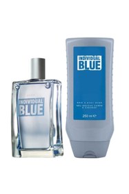 Resim Avon Individual Blue Erkek Parfüm, Saç Vücut Şampuanı Paketi 