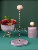 Resim MIARIK DESIGN & DEKORASYON Mermer Midye Kabuğu Peçetelik Havluluk Kağıt Havluluk (gold) 