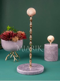 Resim MIARIK DESIGN & DEKORASYON Mermer Midye Kabuğu Peçetelik Havluluk Kağıt Havluluk (gold) 