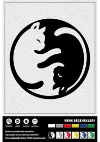 Resim Kedi Yıng Yang Stıcker 15 X 15 Cm 