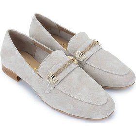 Resim Tamer Tanca Kadın Hakiki Deri Bej Süet Loafer Ayakkabı 1105 5371 Bn Ayk Y25 Bej Suet Bej 