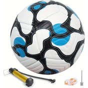 Resim Motion003 5 Numara Su Geçirmez Yıldız Desenli Suni Deri Futbol Topu Siyah Ve Mavi Resmi Maç Antrenman Pompa İğne Dahil İç Dış Mekan Kullanımı Siyah Ve Mavi 