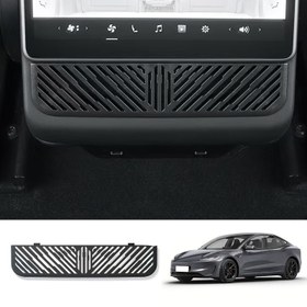 Resim Tesla Yenilenmiş Model 3 için uyumlu YNESOER ABS Araba İç Düzeni Toz Kapakları, Arka Klima için Koruyucu Hava Kanalı Koruyucu, Model Y 2023+ için 