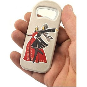 Resim Adige - Çerkes Oynayan Çift Baskılı Magnet Açacak Çok Renkli 