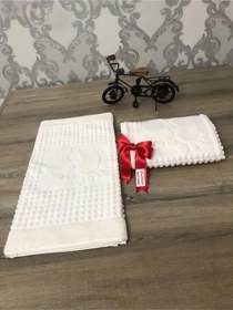 Resim Banyo Ayak Havlusu 2'li Krem 
