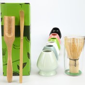 Resim 4 adet/takım Japon tarzı Matcha Aracı Seti, Chasen Standı, Çay Kaşığı, Çay Mikser Tutucu, Bambu Aksesuarları, Çay Mikseri Araçları 