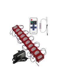 Resim 20 Adet 12 Volt 1.2 Watt Dar Açılı Tek Lensli Kırmızı Led Modül 12a Tek Renk Rf Dimmer 2a Priz Tipi 