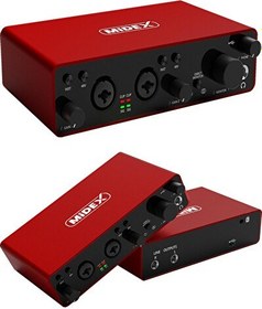 Resim Midex GLX-800RD Üst Segment USB 2 Giriş 2 Çıkış 24 bit/192 kHz Stüdyo Ses Kartı 