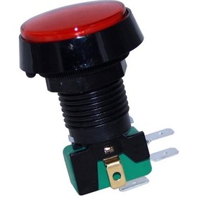 Resim Atari Butonu 24mm 12v Ledli Kırmızı 43mm 4446 