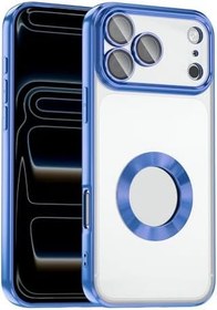 Resim Zore Apple ile uyumlu iPhone 17 Pro Kılıf Kamera Korumalı Logo Gösteren Zore Omega Kapak Mavi 