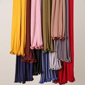 Resim 2/1 adet Kadınlar için Arap Stili Düz Renk Kulak Süsü Başörtüsü, Günlük Kullanıma Uygun Polyester Yumuşak Hicab Abaya Aksesuarları 