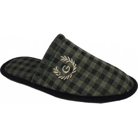 Resim Okanmed HLM01 Erkek Kışlık Ev İçi Terliği Kareli Kışlık Ev Terliği 