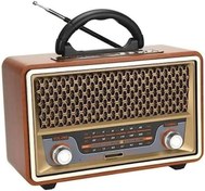 Resim Retro Radyo Bluetooth Speaker Ve Hoparlör Kumandalı USB Girişli Klasik Radyo CV-1570BT CoverZone