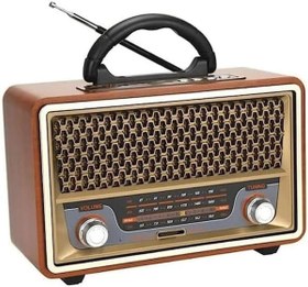 Resim Retro Radyo Bluetooth Speaker Ve Hoparlör Kumandalı USB Girişli Klasik Radyo CV-1570BT 