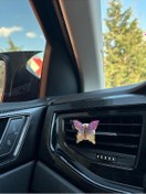 Resim Kristal Kelebek Mor-sarı Klima Kokusu 