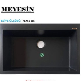 Resim Meyesin ME-78S Granit Tek Gözlü Mutfak Evyesi Siyah 78 x 49 CM 