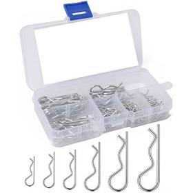 Resim Wezone 100 Adet Çelik Kapaklı R Tipi Açık Pinler - Farklı Boylar 1-2.5mm Depolama Kutusu İçerisinde 