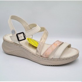 Resim Mammamia D25ys-2365 Kemik Pudra Renk Hakiki Deri Kadın Sandalet Kemik 