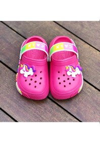 Resim Minibonito Kız Çocuk Unicorn Figürlü Kaydırmaz Taban Terlik Sandalet Fuşya 
