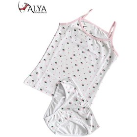Resim Alya Underwear Kız Çocuk Baskılı Ip Askılı Atlet Ve Slip Takımı Çilek Baskılı 