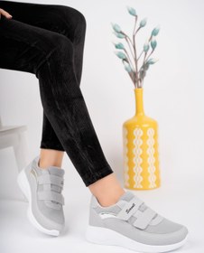 Resim Muggo Chester Garantili Kadın Ortopedik Bağcıksız Cırtlı Rahat Sneaker Spor Ayakkabı 