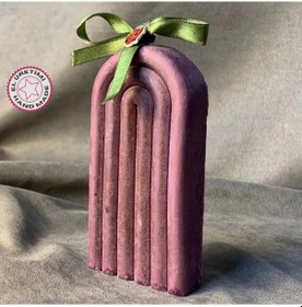 Resim Uretti - Ayşe 7362 - El Yapımı Gökkuşağı Motifli Mor Renkli Dekoratif Mum - 6 X 12 Cm Mor 