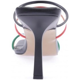 Resim Dgn 8060-22y Kadın Köşeli Burun Bant Detaylı Topuklu Sandalet 8060-2125-R12949 Siyah 