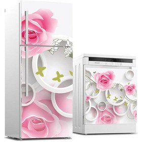 Resim Buzdolabı Ve Bulaşık Makinası Beyaz Eşya Sticker Kaplama 3D Beyaz (540887053) 
