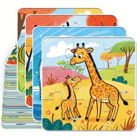 Resim 36 Parça/Kutu Çocuklar İçin Yapboz, Çizgi Film Evcil Hayvanlar Bulmaca Oyunu, Çocuk Eğitim Erken Öğrenme Oyuncak, Seyahat Oyuncakları, Okul Malzemeleri, Yaz Tatili/Noel/School Hediyesi 