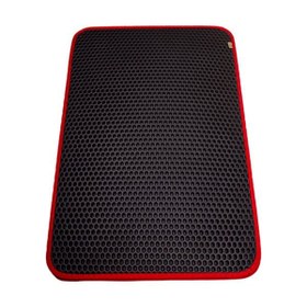 Resim Cattie Altıgen Model Kum Toplayıcı Fonksiyonel Kedi Paspası Medium Kırmızı 37x50 Cm 