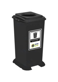 Resim Umbex 70 Litre Plastik Lüx Geri Dönüşüm Kutusu Geri Dönüşüm Kovası / Sıfır Atık Kutusu A Kalite Siyah 