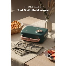Resim Fressi Tost Ve Waffle Makinesi | Çıkarabilir Yapışmaz Plakalı | 3 Ayrı Plaka | 