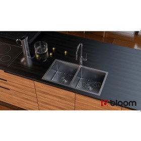 Resim Bloom Loft 2 Gözlü Paslanmaz Çelik Eviye 34 / 34 x 70 CM 