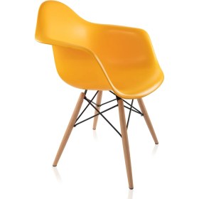 Resim Dorcia Home Kolçaklı Sarı Eames Sandalye - Cafe Balkon Mutfak Sandalyesi 