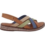 Resim Beety 69-1002 Deri Kadın Günlük Sandalet Taba Multi 
