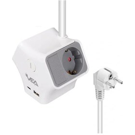 Resim Vea Ve-g903yc 3'lü Usb+ Type-c Girişli Anahtarlı 1.5 Metre Grup Priz Standart 