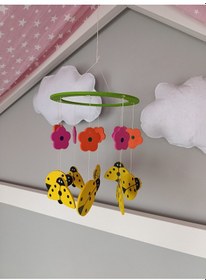 Resim Bebek Beşik Süsü Dönence Organik Dekorasyon Montessori-mdl-2006 Sarı 