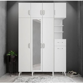 Resim Açelya Portmanto Vestiyer Beyaz140 CM M11 