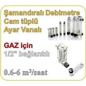 Resim Cam Tüplü Ayar Vanalı Şamandıralı Debimetre Gaz Için 0.6-6 M3-H 