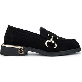 Resim Tamer Tanca Kadın Hakiki Deri Siyah Süet Loafer Ayakkabı 1061 2244 Bn Ayk Sk24-25 Sıyah Suet Siyah 