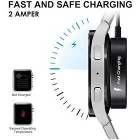 Resim Microsonic Samsung Galaxy Uyumlu Watch 7 44mm Manyetik Usb 2 Amper Şarj Kablosu 