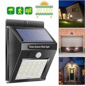 Resim Genel Markalar Hareket Sensörlü 20 Ledli Güneş Enerjili Solar Duvar Kapı Kamp Bahçe Lambası Fotoselli Projektör 