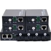 Resim Ada Fiber Optik 4 Port 1000 Mbit Media Converter Switch+4 Adet 1000 Mbit Media Converter Set 
