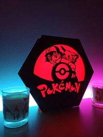 Resim FOREVHOME Pokemon Ash ve Pikachu Masaüstü Dekoratif Lamba 