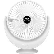 Resim Fosenze Usb Şarjlı Beyaz Mini Masaüstü Fanı, Taşınabilir Öğrenci Yurtları İçin 